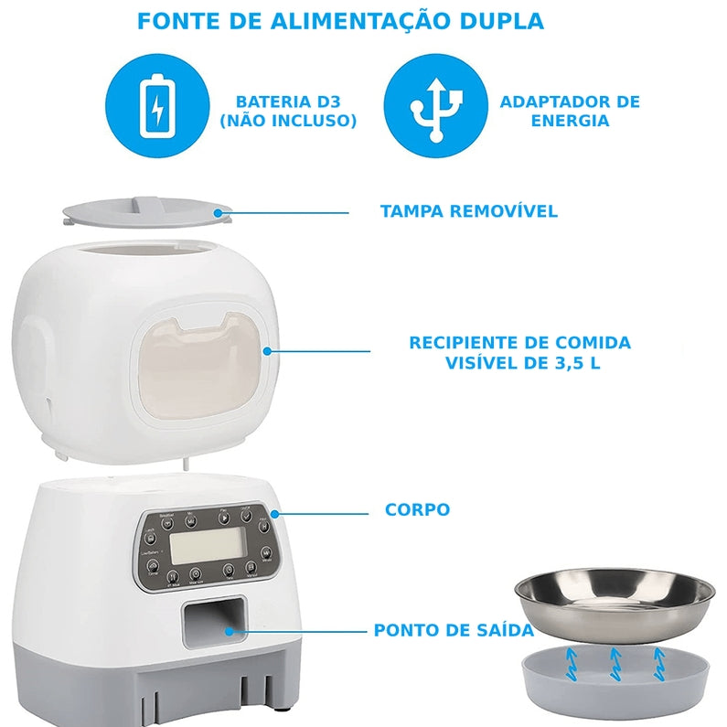 Robô Alimentador Automático para Pet. SlowPet