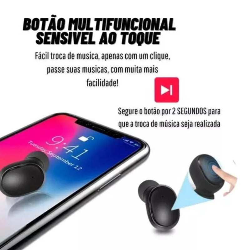 Fone Sem Fio Bluetooth com Sensor LED