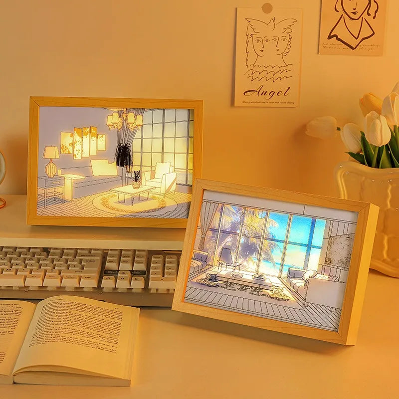 Quadro Decorativo com Luz de Led Usb.