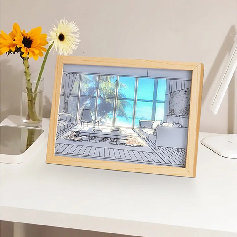 Quadro Decorativo com Luz de Led Usb.