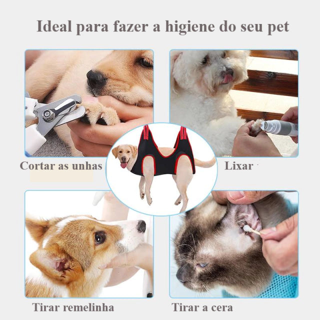 Saco de Suspensão para Cortar Unhas e Higienizar seu Pet.