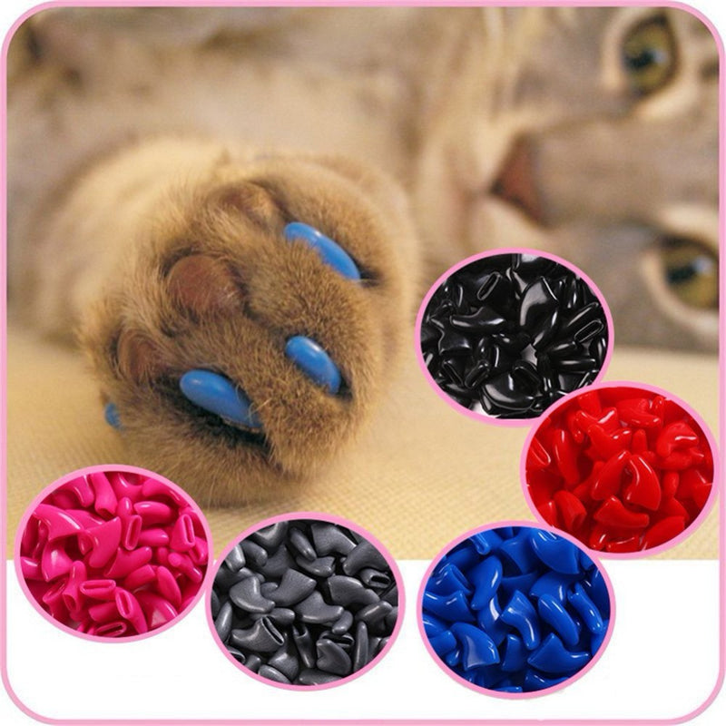 20 Peças de Unhas Protetoras Coloridas para Gatos e Cães