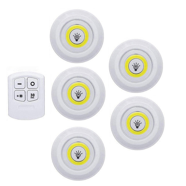 Kit Lampada Luminaria Led Spot Sem Fio Controle Remoto